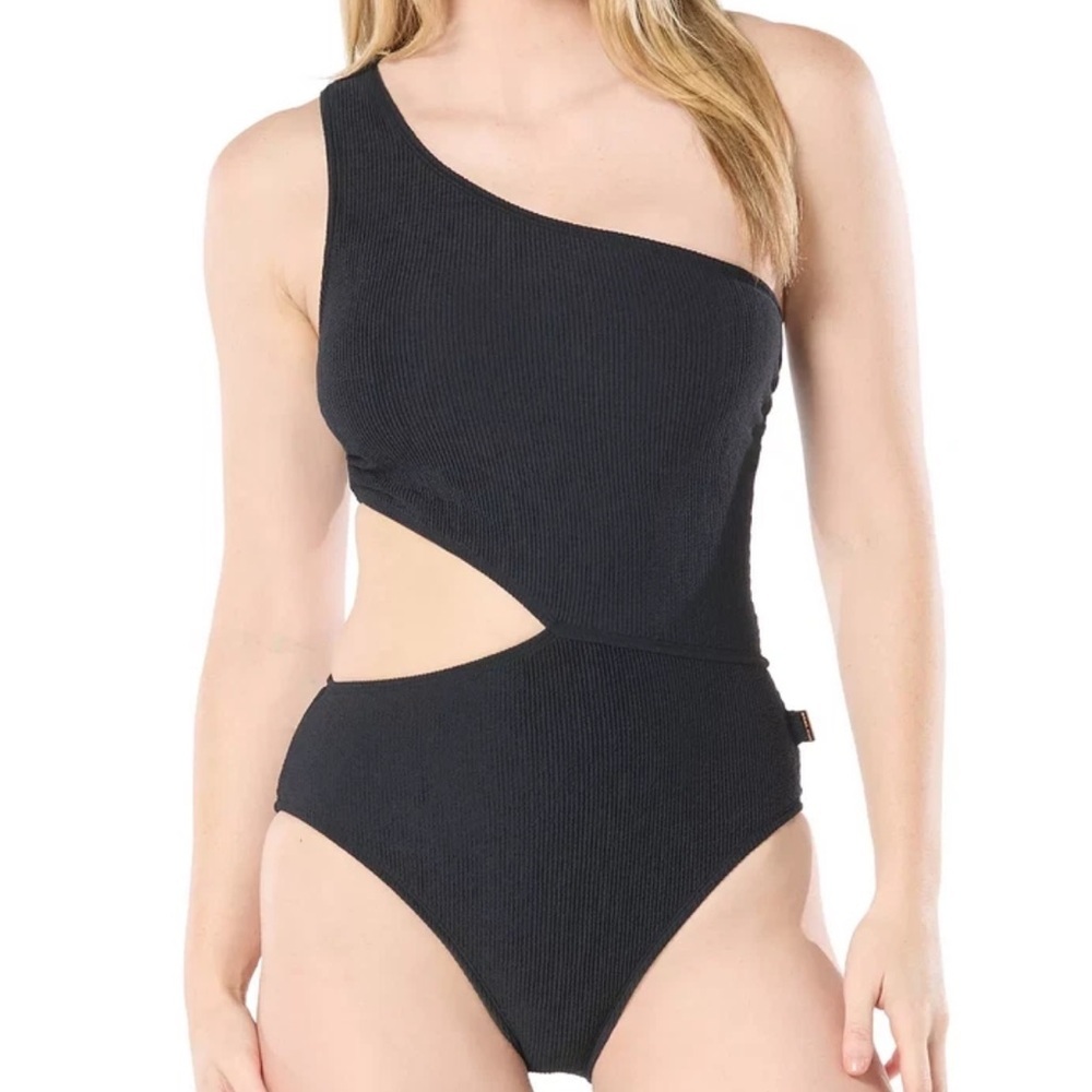 NEW Michael Kors Women's One-Shoulder Side-Cutout Swimsuit Size 10